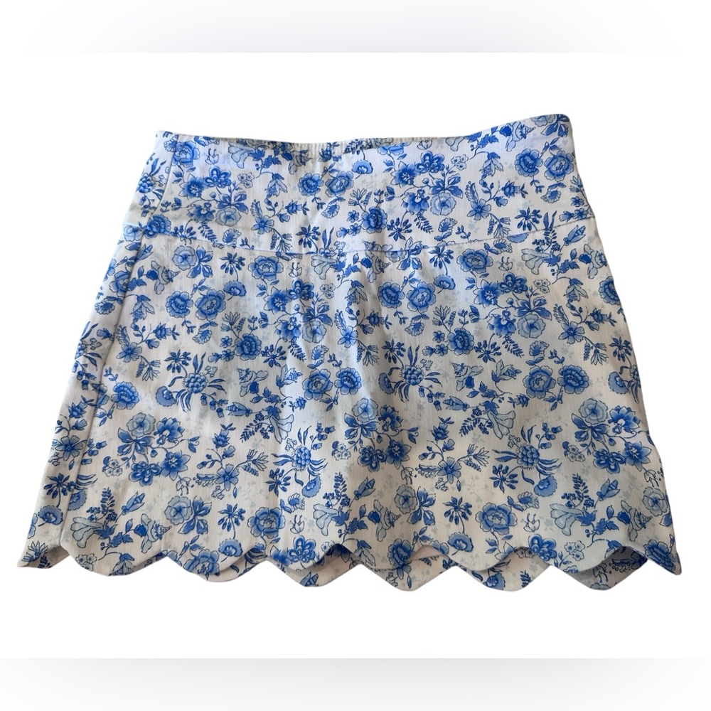 Crown & Ivy Kids Blue Floral Skirt